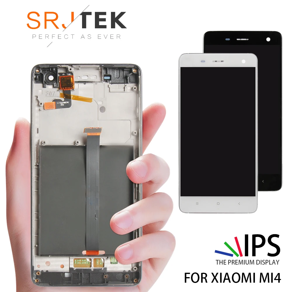 

No Dead Pixel 5.0" Display For XiaoMi Mi4 LCD Screen Touch Digitizer With Frame Assembly Replacement Display For Mi4 Mi 4 M4 LCD