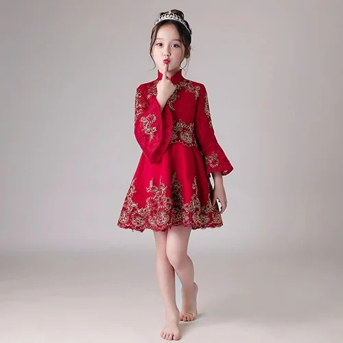 Китайское платье для девочек, чонсам, свадебное платье, карнавальный наряд для младенцев, сценические костюмы для девочек, китайское платье для девочек, AA4464 - Цвет: 10