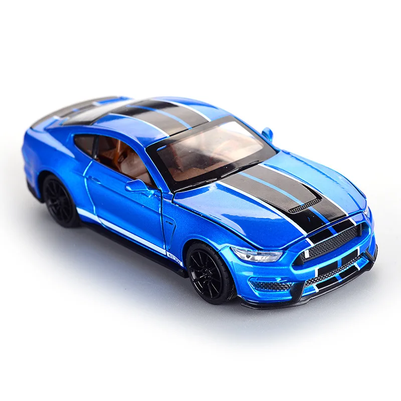 

Mustang GT350 1:32 Model Car Diecast Metal Alloy Simulation Pull Back Vehicles Cars Lights Toys For Kids Gifts For Children