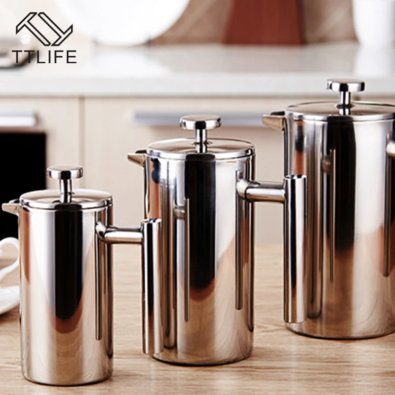 TTLIFE 350ML 800ML 1000ML Delicate Coffee Maker Stainless Steel French Press Coffee Tea Pot with Filter