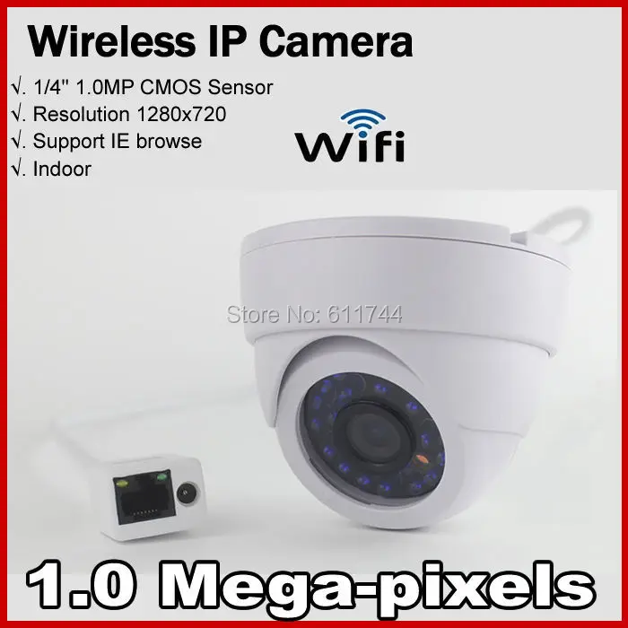 Free shipping H.264 ONVIF 720P Wireless IP Camera built-in 2db antenna Mini Web Wifi Camera support iphone  Android phone browse 