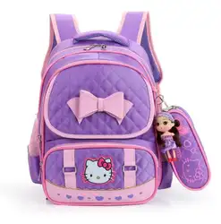Hello kitty Дети школьные рюкзаки для девочек Дети школьный мультфильм детские школьные рюкзаки Mochila Infantil 4 цвета