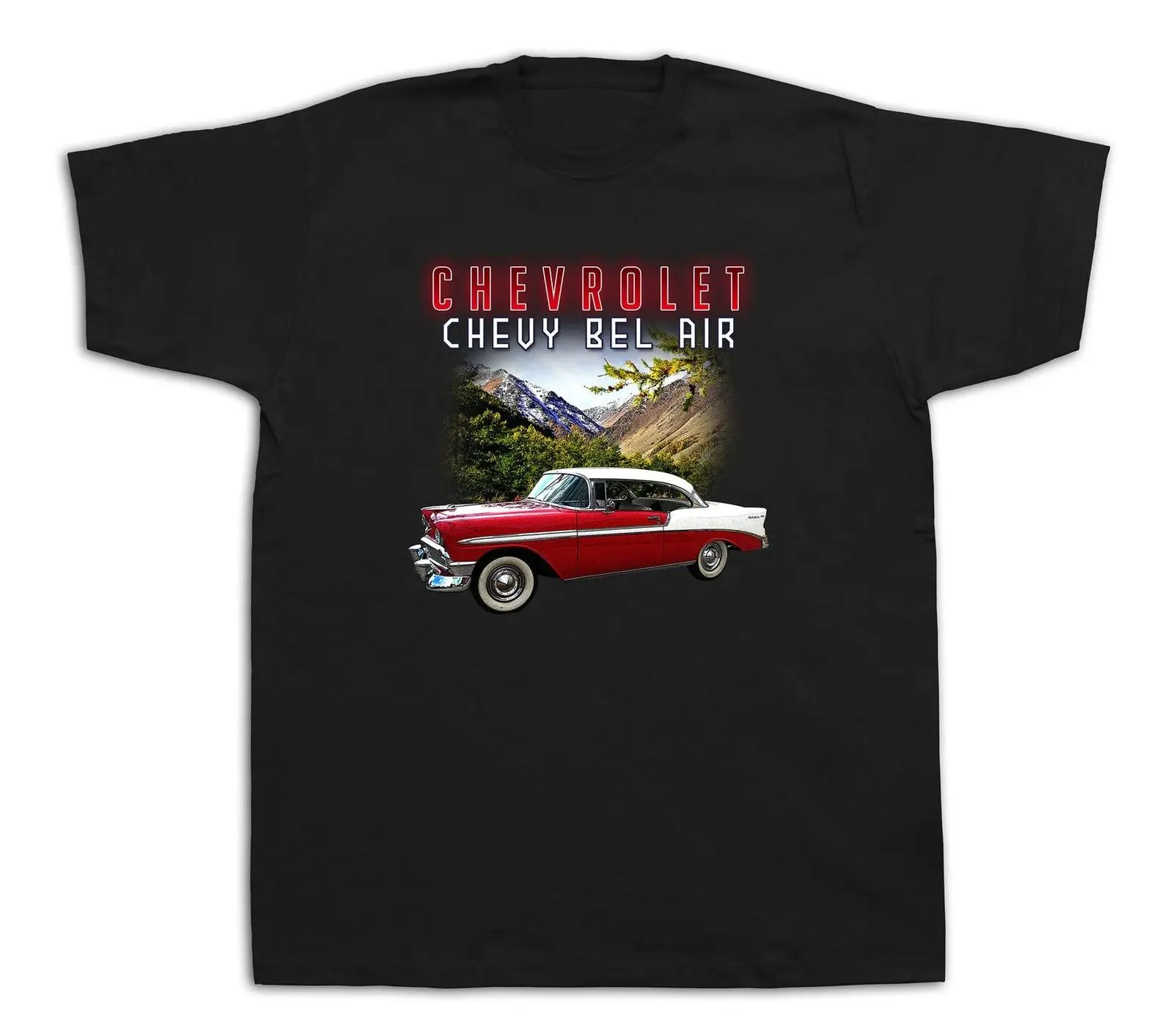 Мужские футболки футболка с принтом 1956 Chevrolet Bel Air винтажная Классическая
