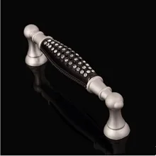 96mm modern fashion glass diamond furniture handles white black dresser cabinet drawer cupboard door pulls handles knobs