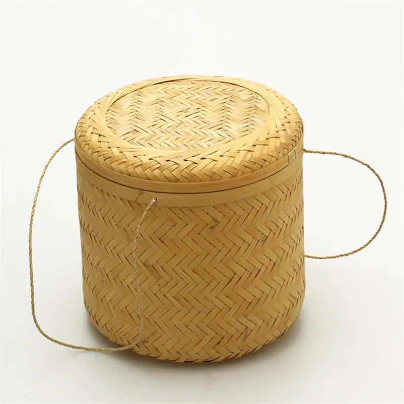 

Hand weaving basket for puer tea cake/leaf tea bamboo jar storage box tea caddy organizer canister