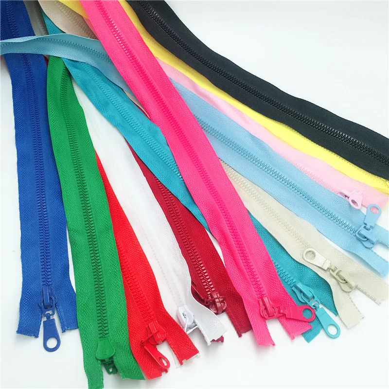 12pcs 50cm High Quality Colorful Coarse Teeth Zipper Resin Zipper Open End#5 Zipper Applicalble To Garment Or Cushion