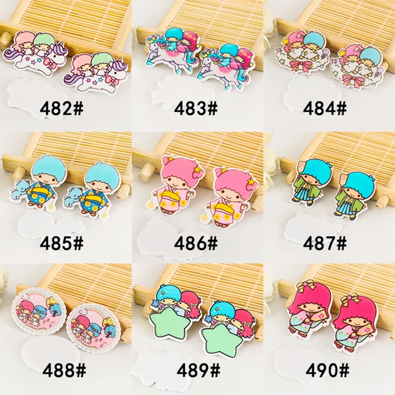 

1.2inch resin flatback Japanese Character cartoon Resin planar resin cabochon for DIY handmade materials 60pcs CRP64