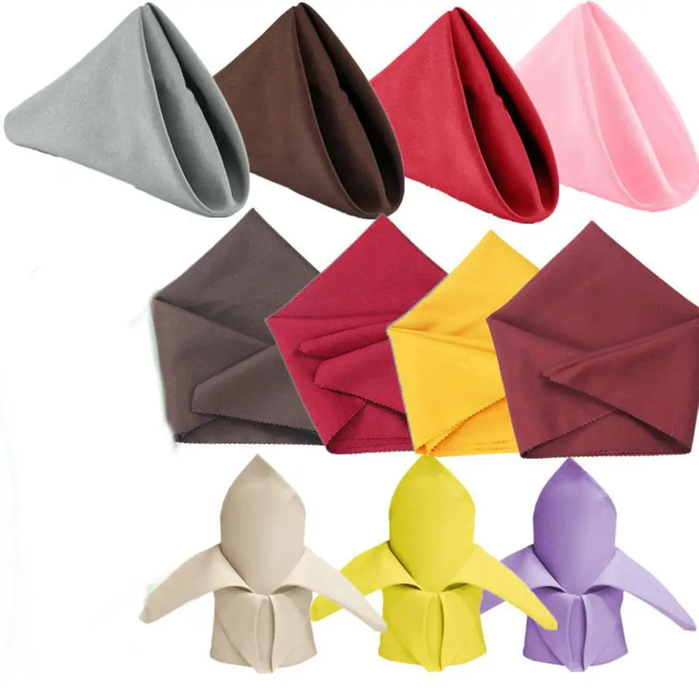 

1Pc 19 Inch Table Napkin Square Solid Color Napkins Handkerchief Cloth for Wedding Decoration Event Party Hotel Home Supplies