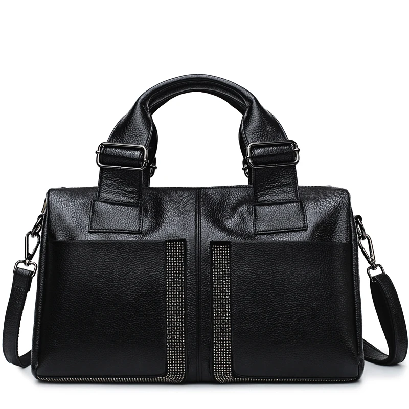

Fashion High Quality Leather Female Top-handle Bags Diamonds Larger Women Multiple Bags Shoulder Bag Motorcycle Messenger Bag