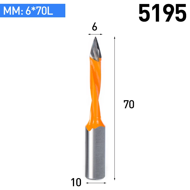 HUHAO 1 шт. биты для сверла для деревообработки длина 70 мм диаметр. 5-10 мм Фреза для сверления отверстий из карбида дерева - Цвет: 5195L