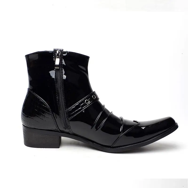 Туфли оксфорды мужские из лакированной кожи с острым носком|boots designer|boots bootsboots ankle