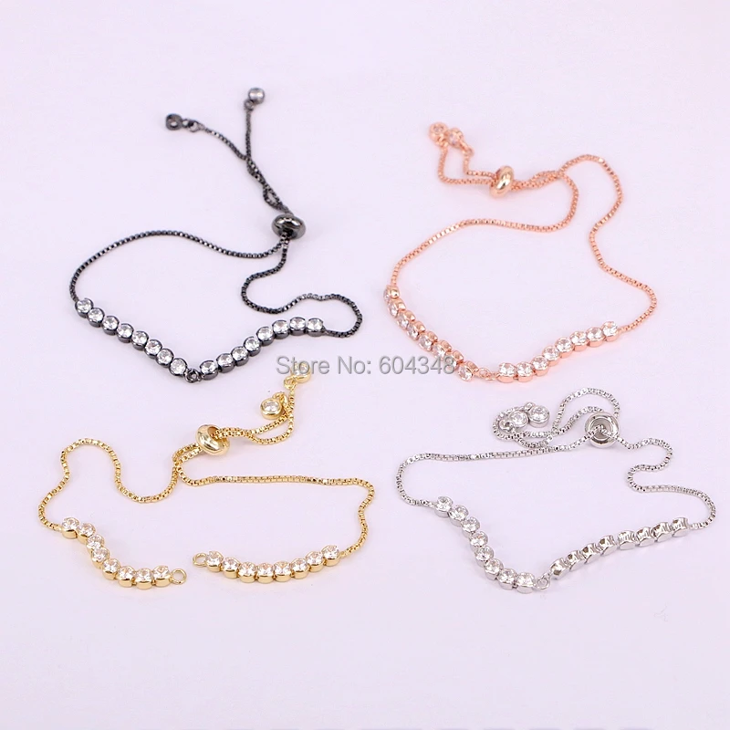 

10PCS ZYZ182-8447 Pave CZ zircon Snake chain bracelet for women girl bracelet jewelry findings making