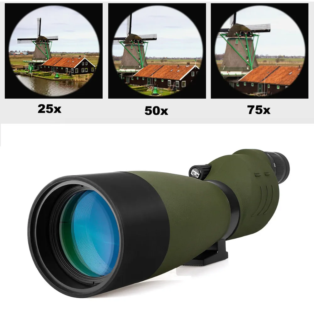 SVBONY SV17 Spotting Scope 25 75x70mm Zoom Waterproof Straight 180 De