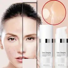 Flawless Foundation Color Changing Warm Skin Tone Foundation Makeup Base Nude Face Moisturizing Liquid Cover Concealer White