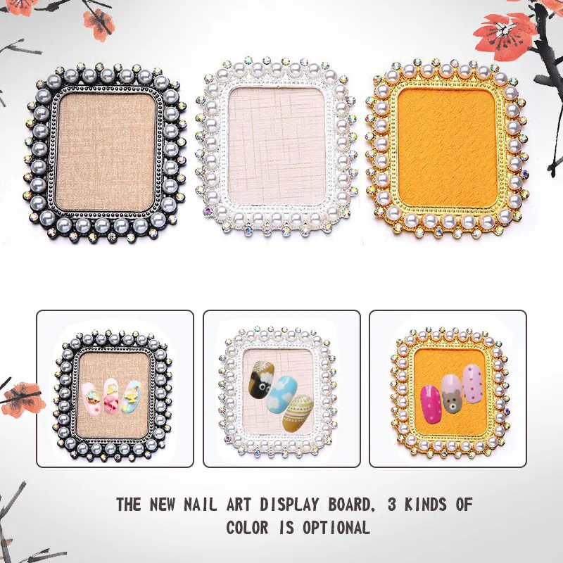 

1 Pcs False Nail Tips Display Board Plate Practice Showing Shelf Holder Retro Photo Frame Shape YF2018
