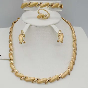 

2018 NEW 4SETS Hot sale dubai gold plat High quality Fashion jewelry set Africa wedding women jewelry set earring