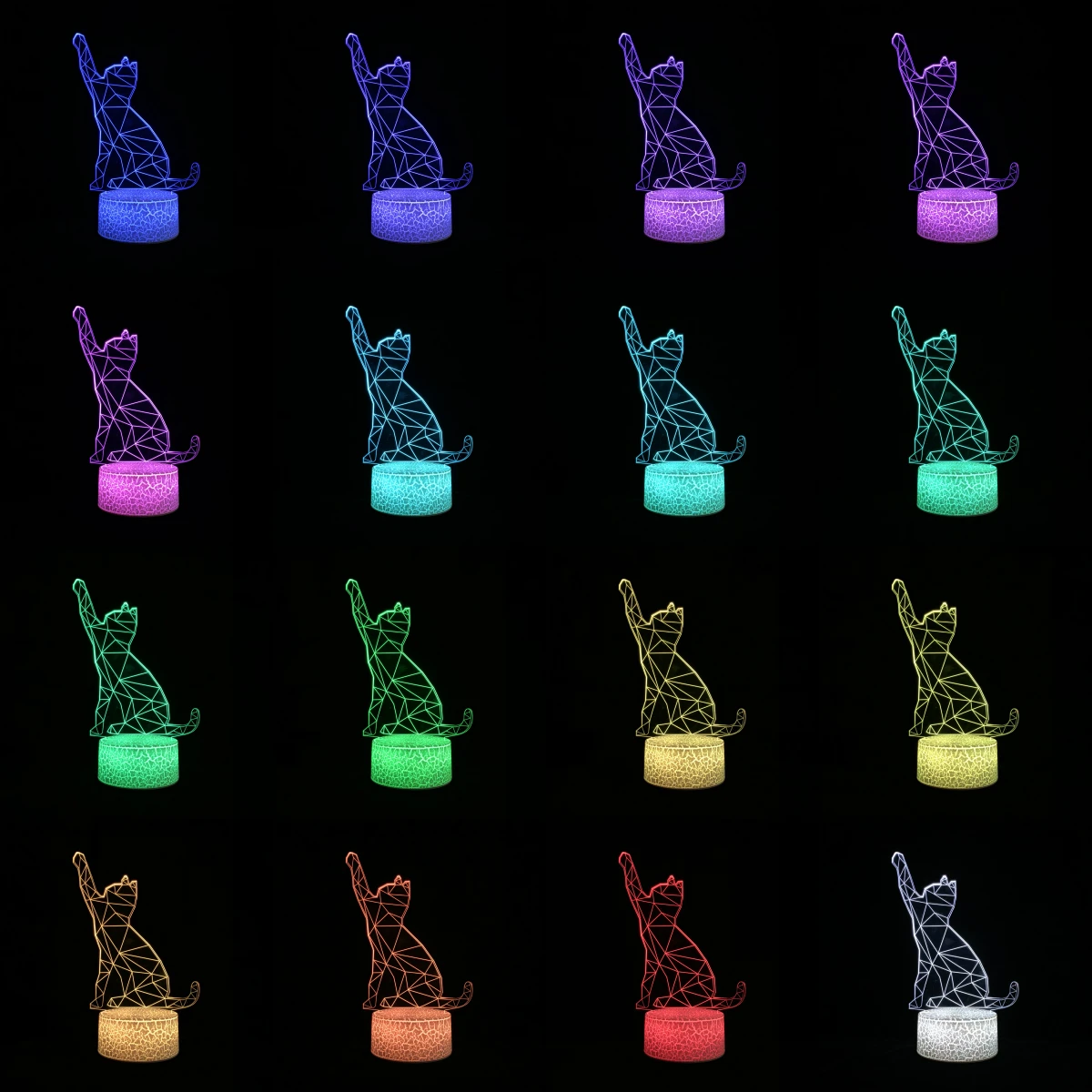 Kawaii Cat Новинка животные 3D лампа RGB LED USB настроение ночник гаджет реквизит для