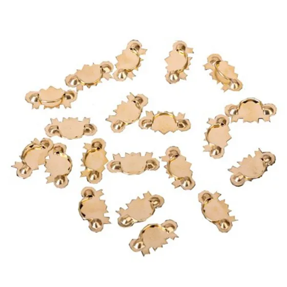 20Pcs Dollhouse Furniture Hardware Metal Drawer Handle Pulls -Golden