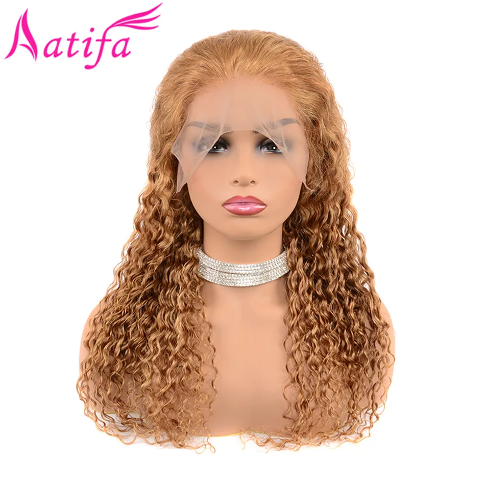 Медовый блонд, парик из натуральных волос на кружеве, предварительно выщипанный цвет, 27, глубокая волна, парик на кружеве, Реми, перуанский парик для черных женщин