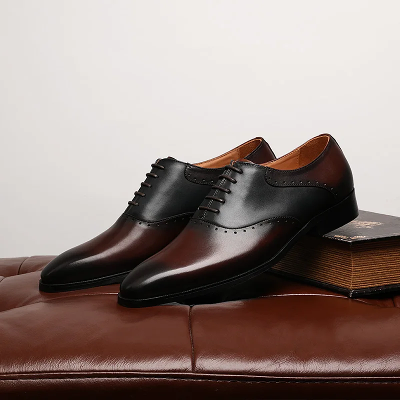 Cuero Hombre Pisos La Primavera Otoño Negro Zapatos Casuales Genuino Botas De Top Marca Masculinos Para Mycolen brown Encaje 6Iq7w