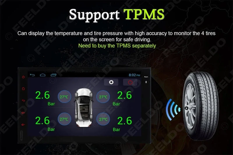 Flash Deal FEELDO 7inch Universal Android 6.0 (64bit) Octa Core 2G/32G/4G Car Media Player With GPS Navi Radio For Nissan/Hyundai 2DIN ISO 12