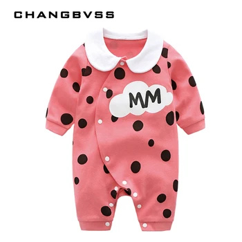 

Cute Peter Pan Collar Toddler Baby Rompers, Infant Jumpsuits Baby Girl Boy Clothing,Dot Design Newborn Baby Clothes roupa menina
