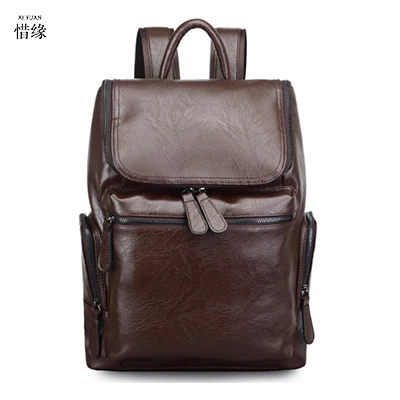 

XIYUAN Genuine Leather Men Backpack Large Capacity Man Travel Bags High Quality Trendy Business Bag For Man Leisure Laptop Bag