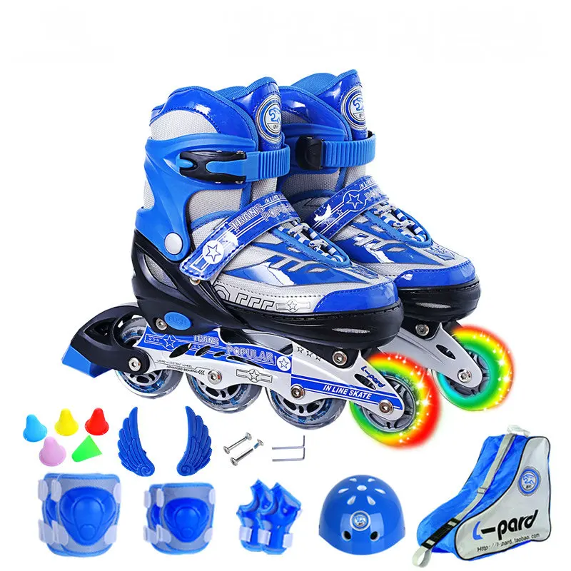 بو عجلة الاطفال مضمنة من ABEC-7 المحور تحمل ، وامض عجلة الاطفال الأسطوانة ، على الجليد الأسطوانة صف واحد مع ضبط حجم