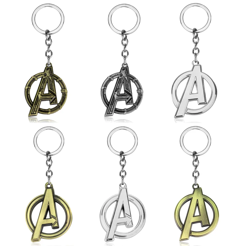 Hot Marvel Movie Avenger Key Chain Rings Silver Bronze Avengers A