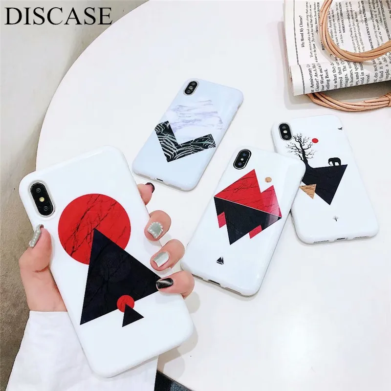 DISCASE модный мраморный чехол для телефона iphone XR XS MAX простой геометрический мрамор