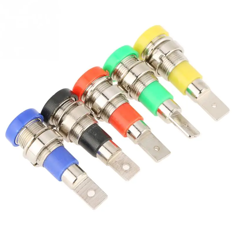 Panel Mount Banana Socket stopcontact Mixed Color 4.0mm Jack for Mounting Test Probes enchufe brass | Обустройство дома