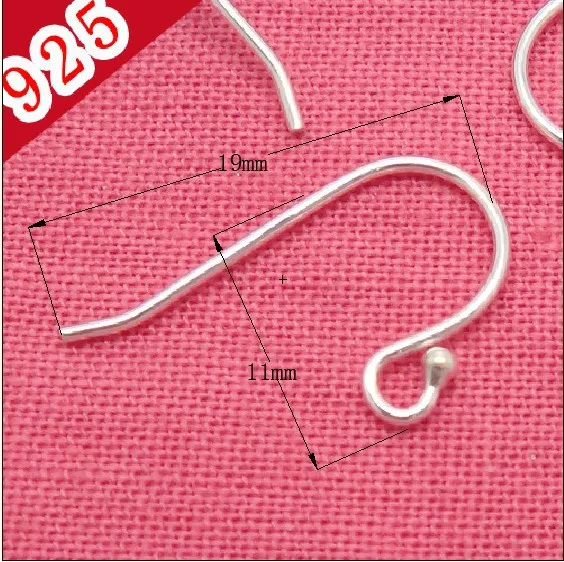 

10pcs/lot Silver Color Earrings Hooks Accessories Simple Style Hooks Ear Pure Silver Earring Findings Making DIY