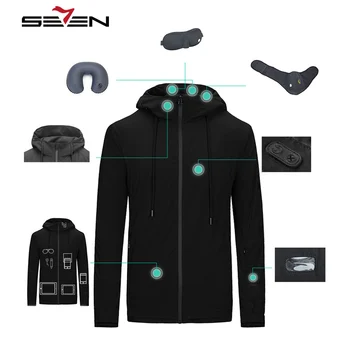 

Seven7 Brand Smart Parkas Men's Fashion Travel Parkas Smart Warm Coat MultiFunction Eyeshade Hat Shoulder Bag Coat 113K20420