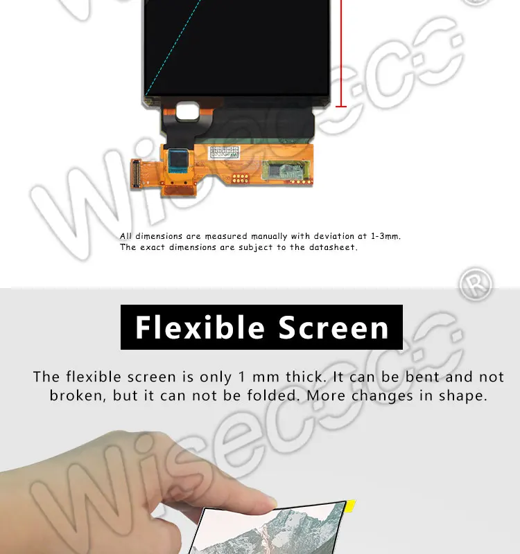 Гибкий 5,5 дюймовый Oled ЖК-дисплей гибкий ультра-тонкий толщина гибкие складные