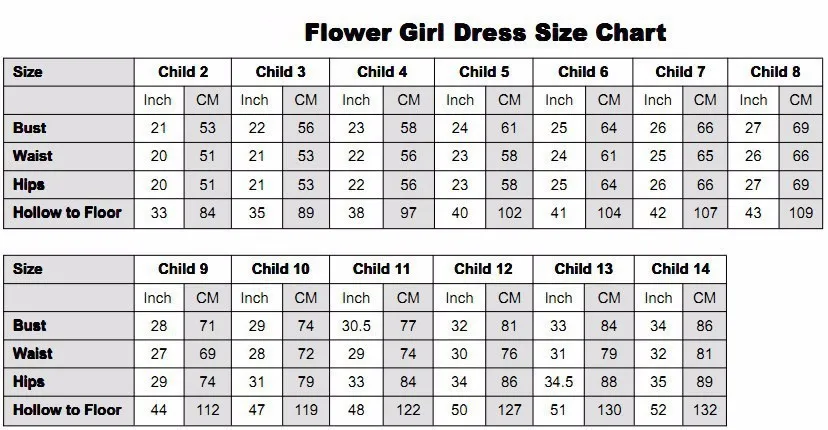 Flower girl size chart (2)