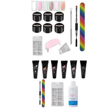 Гель продлевающий половой акт наборы Дизайн ногтей накладки на ногти для французского маникюра Кристалл УФ гель ногтевые стикеры кисть