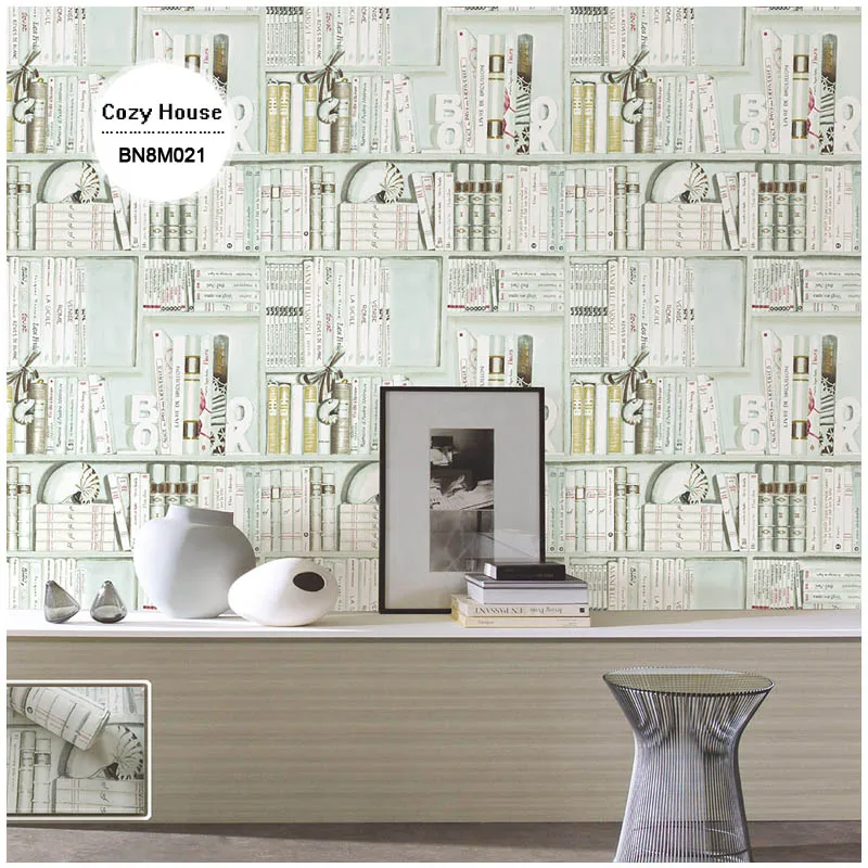 Avoir Images Shabby Chic Impression Pvc Vinyle Papier Peint Vintage Livres De le plus cool par