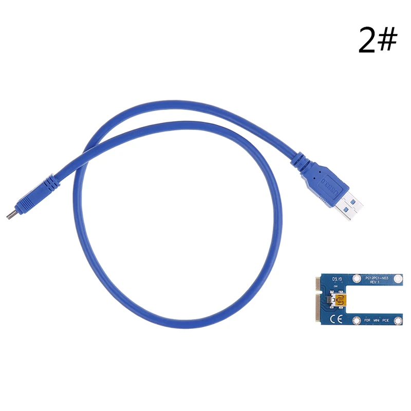 USB 3.0 Mini PCI-E to PCIe PCI Express 1x to 16x Extender Riser Card Adapter Extension Cable for Bitcoin BTC Miner Mining 60cm