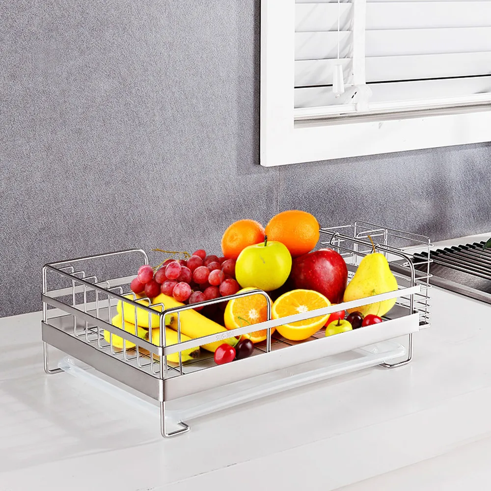  A1 304 stainless steel kitchen rack wash plate dishes chopsticks storage rack cupboard drain dish r - 32909009214
