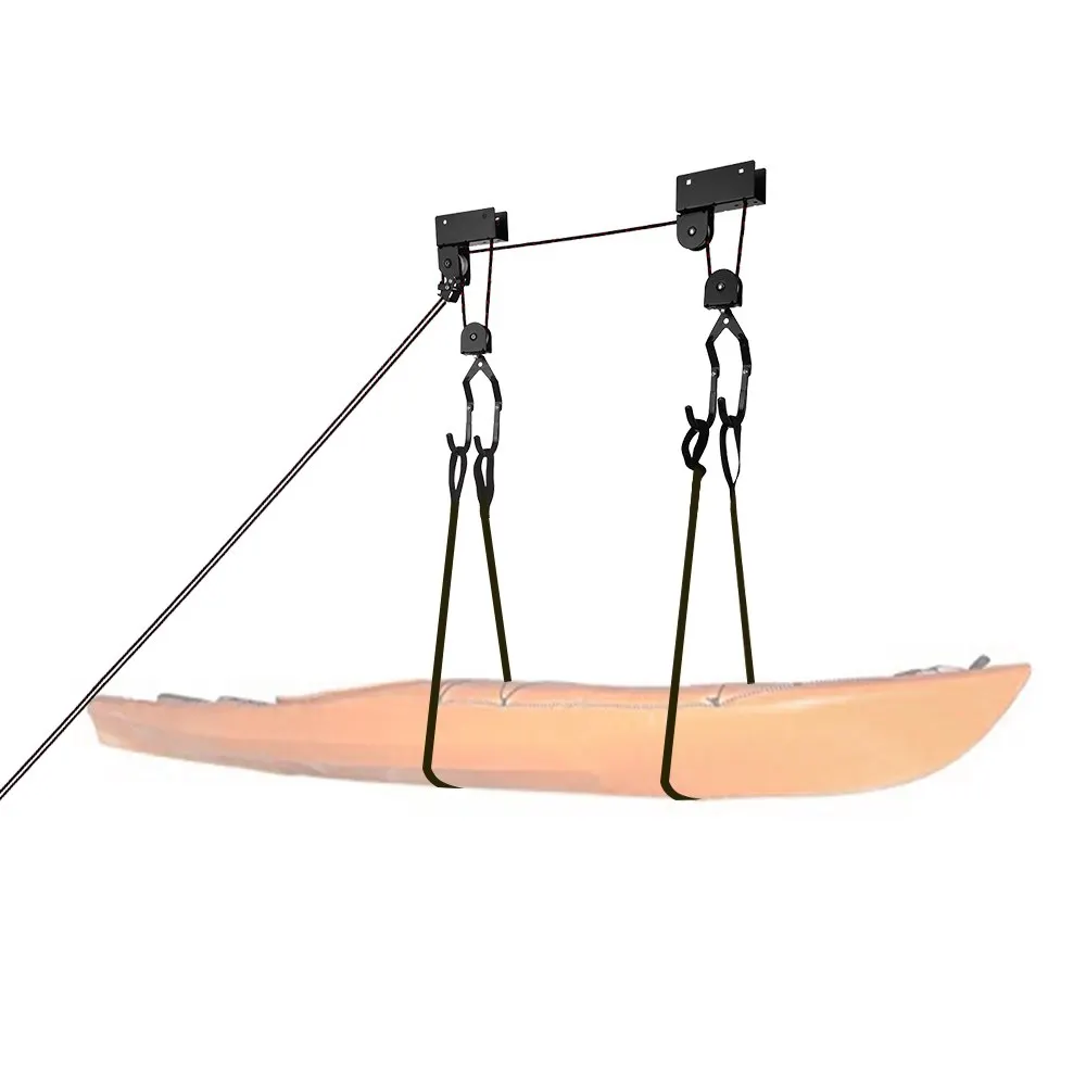

High Quality Powder Coated Steel Canoe Boat Kayak Hoist Pulley System Lift Ladder Lift 125 lb Capacity Bike Lift Garage Hoist