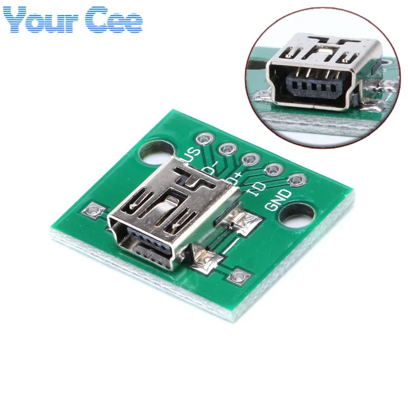 

10 pcs Mini USB to DIP Adapter Plate Converter for 2.54mm PCB Board DIY Power Supply Female Head