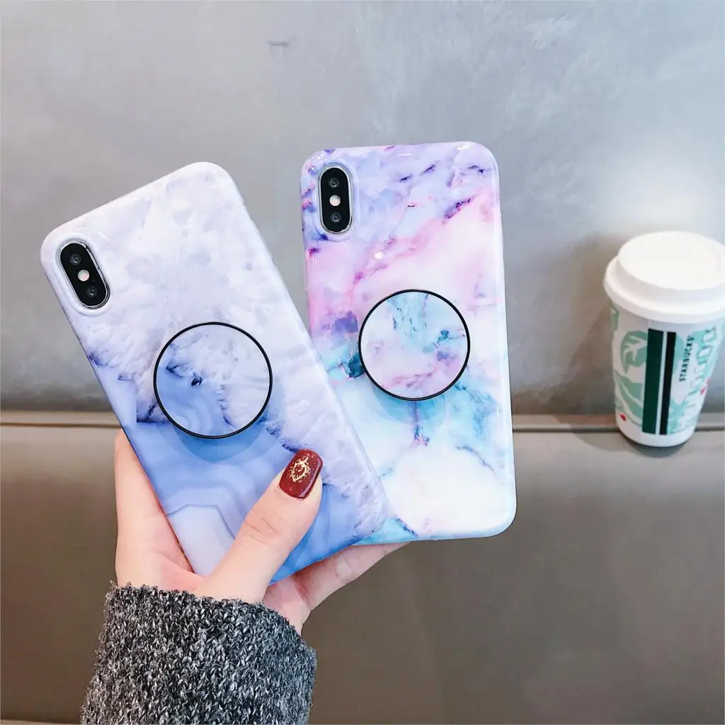 

Mickey Minnie Case for iPhone 6 6S 7 8 Plus Marble Phone Cases Soft Silicone Cover for iPhone X XS Max XR Fundas with bracket