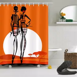 72 ''пользовательские красивая мода в африканском стиле черная женщина девушки Ванная комната Душ Шторы полиэстер Ванная комната