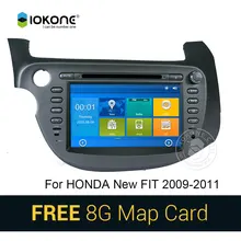 IOKONE Car DVD Video Player GPS navi Stereo multimedia for Honda FIT JAZZ With Bluetooth phone book SWC Touch screen 8G SD card