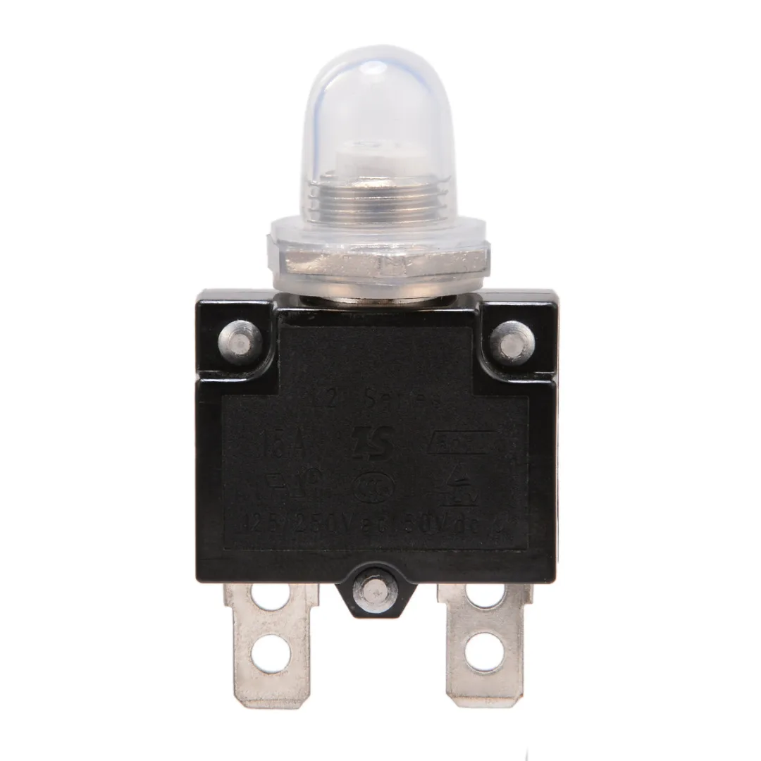 1X 5A/10A/15A/20A/30A Circuit Breaker 12V/24V Push Button Resettable Thermal Circuit Breaker Panel Mount With Waterproof Cap