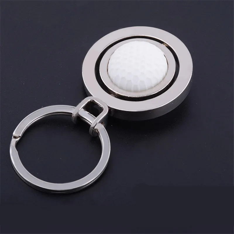 1 piece Cute Rotary Rubber Golf Ball Alloy Metal Keychain Fashion