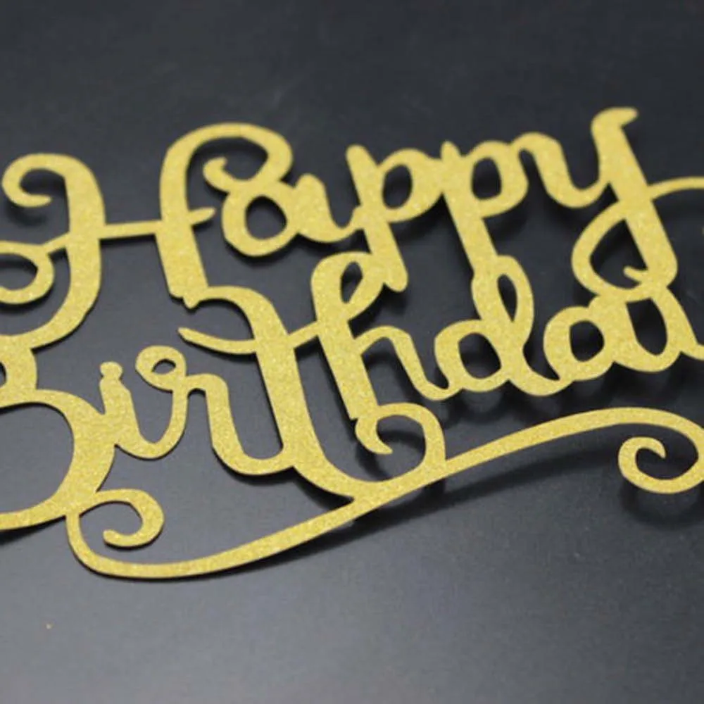1 шт. Блестящий золотистый Серебристый счастливые топперы для торта на день рождения для дня рождения сувениры для детского душа