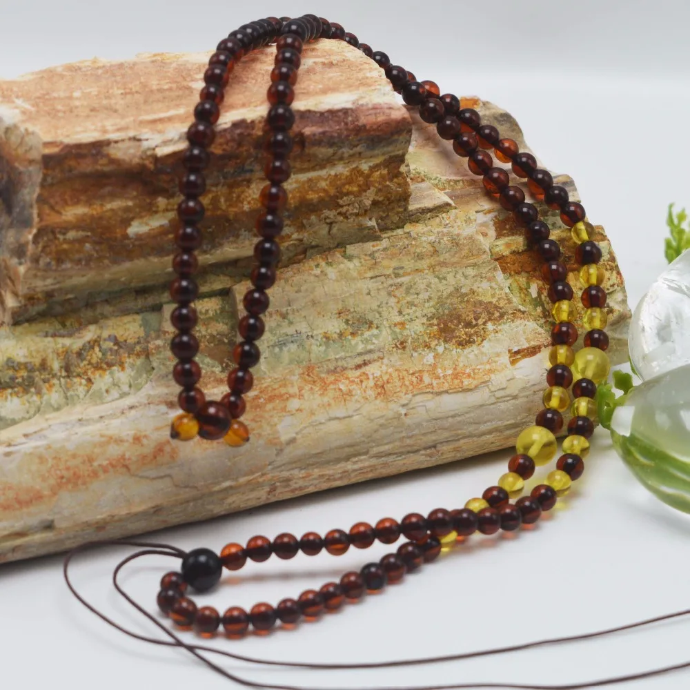 

Natural Red Baltic Amber Loose Round Beads Necklace 4mm Length 50cm