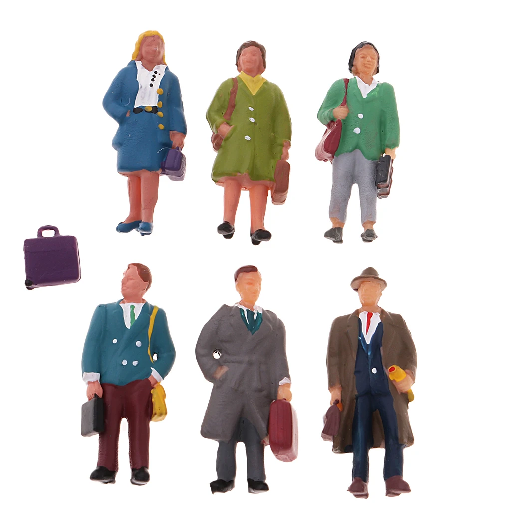 1/87 People Passenger Ation Figure Models Painted HO OO for RR Railroad Street Park Scenery Diorama Architecture