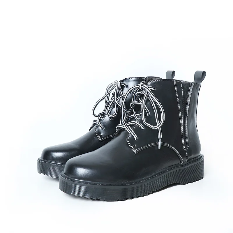 

2018 women's shoes autumn and winter upholstery boots with short boots British college windy women's boots